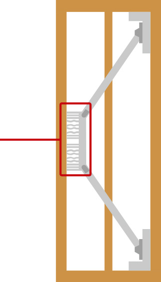 高い減衰性能のアルミデバイス 図解